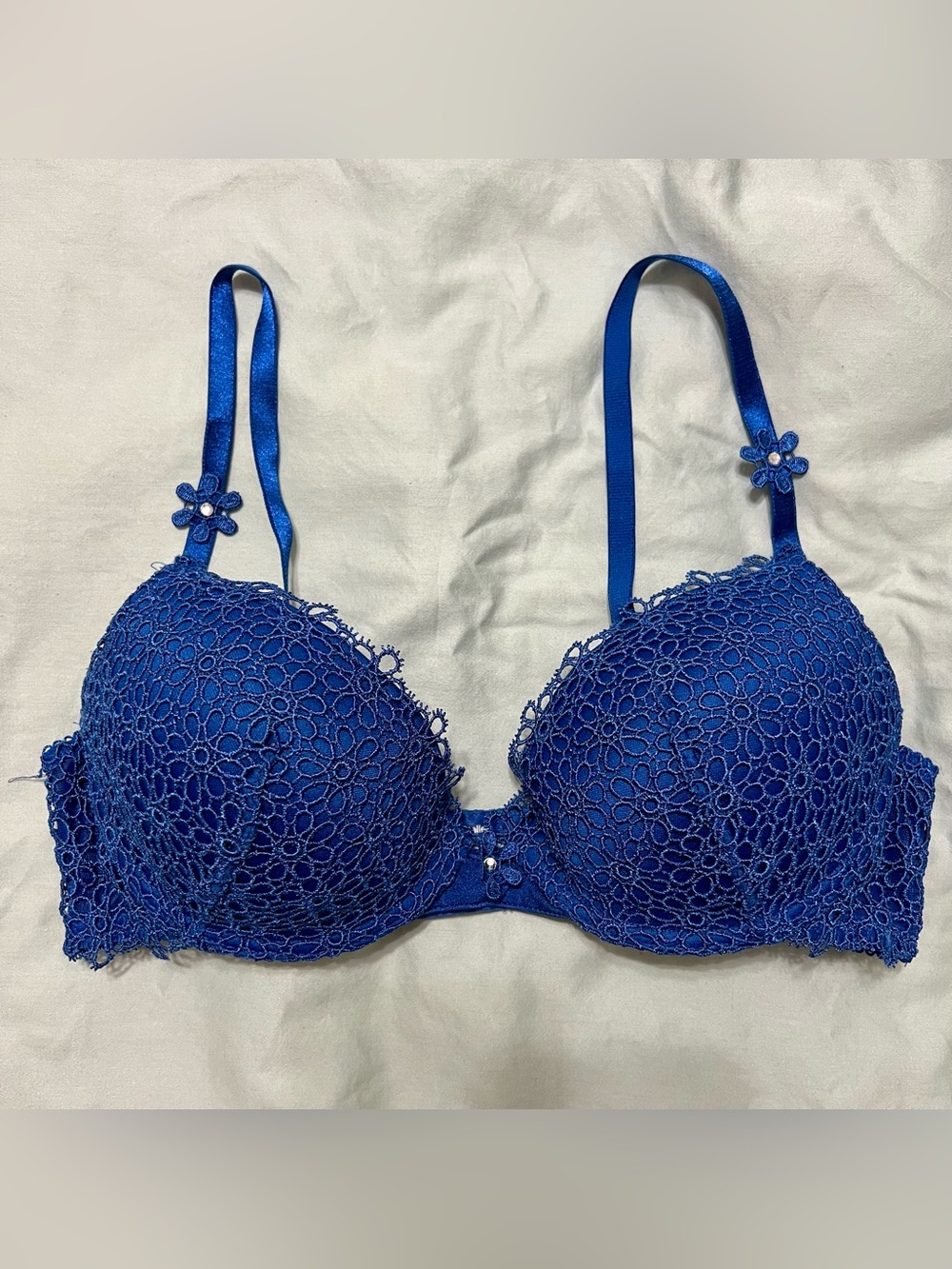 Ambrielle Lace Push Up Bra | Blue Daisy Floral | 36B
